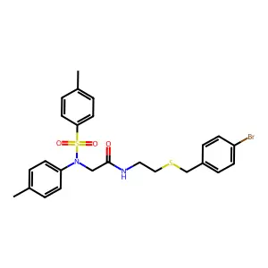N-{2-[(4-bromobenzyl)sulfanyl]ethyl}-N~2~-(4-methylphenyl)-N~2~-[(4-methylphenyl)sulfonyl]glycinamide structure