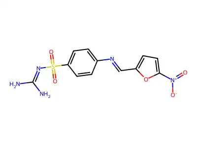 N-(Aminoiminomethyl)-4-[[(5-nitro-2-furanyl)methylene]amino]benzenesulfonamide structure