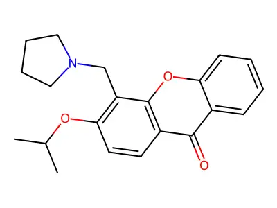 Xanthen-9-one, 3-isopropoxy-4-(1-pyrrolidinyl)methyl- structure