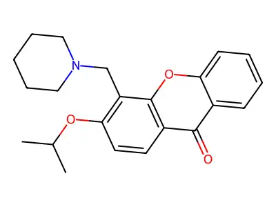 Xanthen-9-one, 3-isopropoxy-4-(piperidinomethyl)- structure