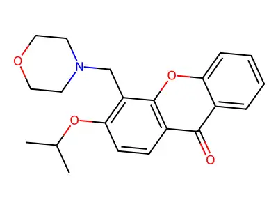 Xanthen-9-one, 3-isopropoxy-4-(morpholinomethyl)- structure