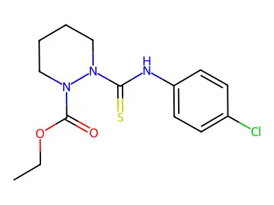 1(2H)-Pyridazinecarboxylic acid, 2-(((4-chlorophenyl)amino)thioxomethyl)tetrahydro-, ethyl ester structure