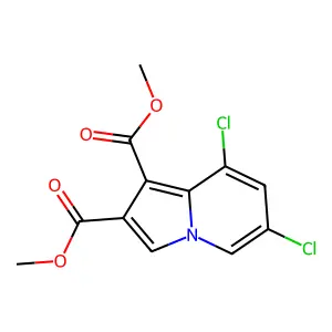 Dimethyl 6,8-dichloroindolizine-1,2-dicarboxylate structure