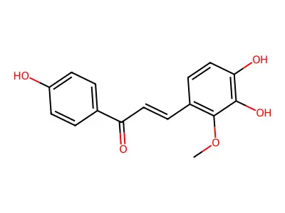 3-(3,4-Dihydroxy-2-methoxyphenyl)-1-(4-hydroxyphenyl)prop-2-en-1-one structure