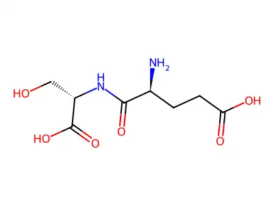 (S)-4-Amino-5-(((S)-1-carboxy-2-hydroxyethyl)amino)-5-oxopentanoic acid structure