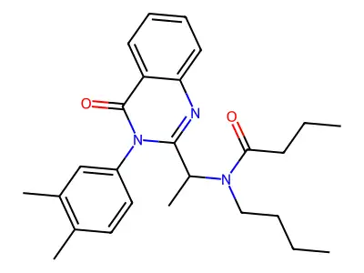 N-butyl-N-[1-[3-(3,4-dimethylphenyl)-4-oxoquinazolin-2-yl]ethyl]butanamide structure