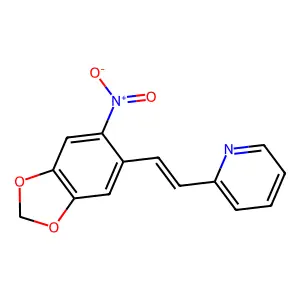 Pyridine, 2-[2-(6-nitro-1,3-benzodioxol-5-yl)ethenyl]- structure