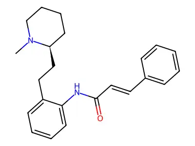 N-[2-[2-[(2S)-1-methylpiperidin-2-yl]ethyl]phenyl]-3-phenylprop-2-enamide structure