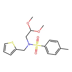N-(2,2-dimethoxyethyl)-4-methyl-N-(thiophen-2-ylmethyl)benzenesulfonamide structure