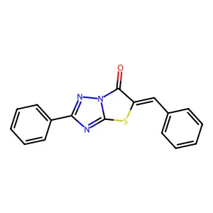 Thiazolo(3,2-b)(1,2,4)triazol-6(5H)-one, 2-phenyl-5-(phenylmethylene)-, (5E)- structure