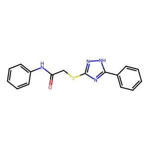 N-Phenyl-2-(5-phenyl-2H-(1,2,4)triazol-3-ylsulfanyl)-acetamide structure