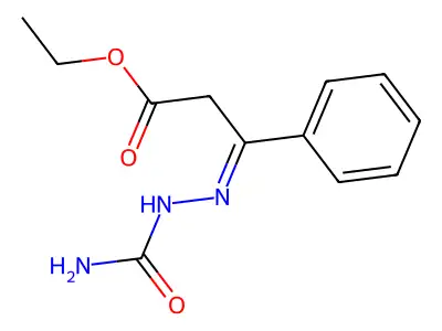 Ethyl 3-(2-carbamoylhydrazineylidene)-3-phenylpropanoate structure