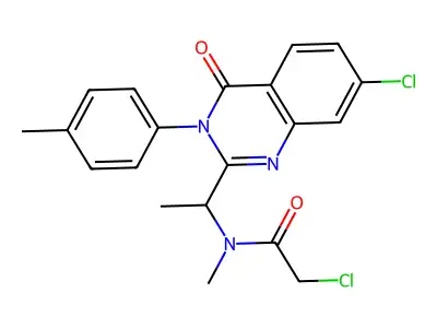 2-Chloro-N-{1-[7-chloro-3-(4-methylphenyl)-4-oxo-3,4-dihydroquinazolin-2-yl]ethyl}-N-methylacetamide structure