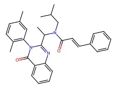 N-{1-[3-(2,5-Dimethylphenyl)-4-oxo-3,4-dihydroquinazolin-2-yl]ethyl}-N-(2-methylpropyl)-3-phenylprop-2-enamide structure