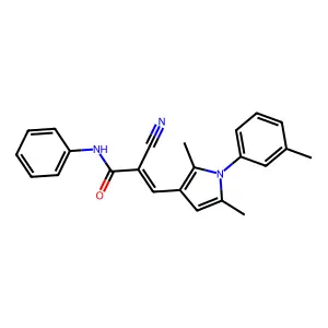 2-cyano-3-[2,5-dimethyl-1-(3-methylphenyl)-1H-pyrrol-3-yl]-N-phenylacrylamide structure