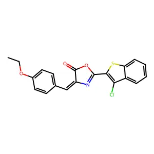2-(3-chloro-1-benzothien-2-yl)-4-(4-ethoxybenzylidene)-1,3-oxazol-5(4H)-one structure