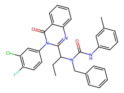 N-Benzyl-N-{1-[3-(3-chloro-4-fluorophenyl)-4-oxo-3,4-dihydroquinazolin-2-yl]propyl}-N'-(3-methylphenyl)urea structure