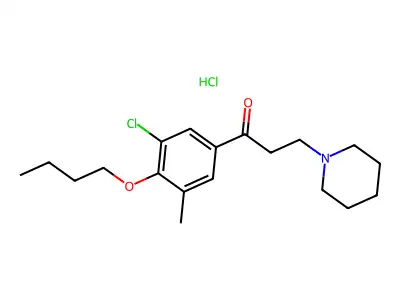 4'-Butoxy-3'-chloro-5'-methyl-3-piperidino-propiophenone hydrochloride structure