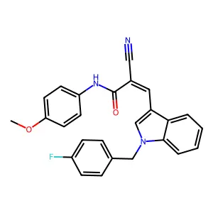 2-cyano-3-[1-(4-fluorobenzyl)-1H-indol-3-yl]-N-(4-methoxyphenyl)acrylamide structure
