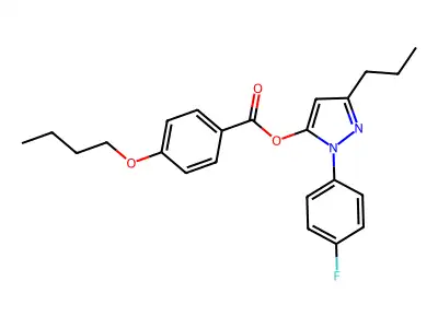 [2-(4-Fluorophenyl)-5-propylpyrazol-3-yl] 4-butoxybenzoate structure