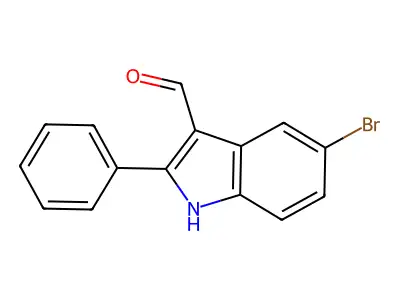 5-Bromo-2-phenyl-1H-indole-3-carboxaldehyde structure