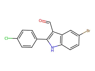 5-bromo-2-(4-chlorophenyl)-1H-indole-3-carbaldehyde structure