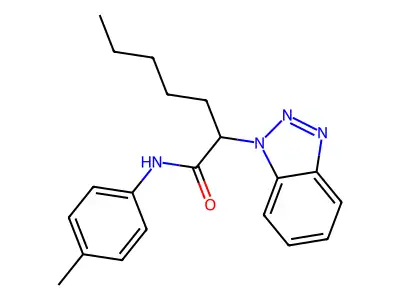 2-(1H-1,2,3-Benzotriazol-1-yl)-N-(4-methylphenyl)heptanamide structure