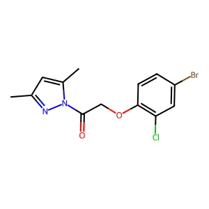 2-(4-Bromo-2-chlorophenoxy)-1-(3,5-dimethylpyrazol-1-yl)ethanone structure