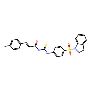 (2E)-N-{[4-(2,3-dihydro-1H-indol-1-ylsulfonyl)phenyl]carbamothioyl}-3-(4-methylphenyl)prop-2-enamide structure