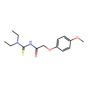 N-(diethylcarbamothioyl)-2-(4-methoxyphenoxy)acetamide structure