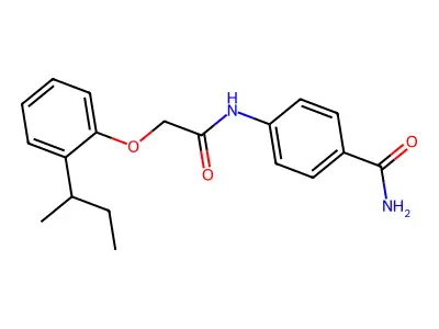 4-[[2-(2-Butan-2-ylphenoxy)acetyl]amino]benzamide structure