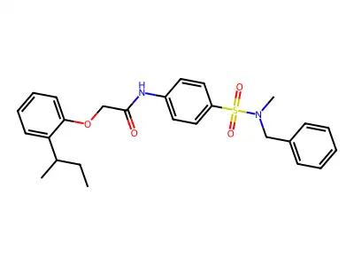 N-(4-{[benzyl(methyl)amino]sulfonyl}phenyl)-2-(2-sec-butylphenoxy)acetamide structure