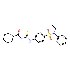 N-[[4-[ethyl(phenyl)sulfamoyl]phenyl]carbamothioyl]cyclohexanecarboxamide structure