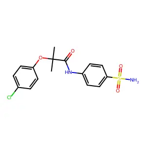 2-(4-chlorophenoxy)-2-methyl-N-(4-sulfamoylphenyl)propanamide structure
