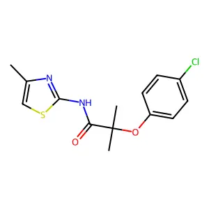 2-(4-chlorophenoxy)-2-methyl-N-(4-methyl-1,3-thiazol-2-yl)propanamide structure