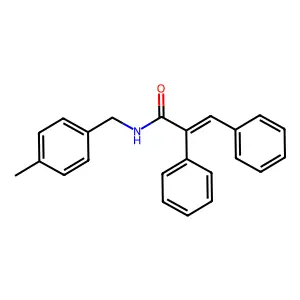 (E)-N-[(4-methylphenyl)methyl]-2,3-diphenylprop-2-enamide structure
