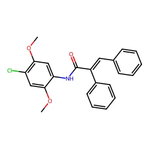 (E)-N-(4-chloro-2,5-dimethoxyphenyl)-2,3-diphenylprop-2-enamide structure