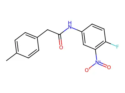 N-(4-fluoro-3-nitrophenyl)-2-(4-methylphenyl)acetamide structure