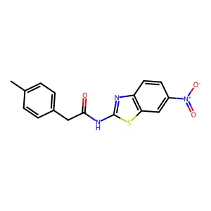 2-(4-methylphenyl)-N-(6-nitro-1,3-benzothiazol-2-yl)acetamide structure