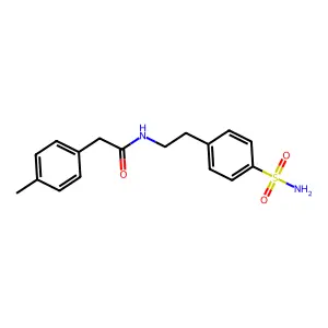 2-(4-methylphenyl)-N-[2-(4-sulfamoylphenyl)ethyl]acetamide structure