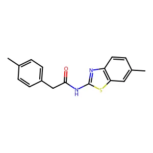N-(6-methyl-1,3-benzothiazol-2-yl)-2-(4-methylphenyl)acetamide structure