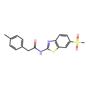 2-(4-methylphenyl)-N-(6-methylsulfonyl-1,3-benzothiazol-2-yl)acetamide structure