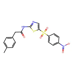 2-(4-methylphenyl)-N-[5-(4-nitrophenyl)sulfonyl-1,3-thiazol-2-yl]acetamide structure