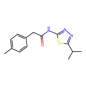 2-(4-methylphenyl)-N-(5-propan-2-yl-1,3,4-thiadiazol-2-yl)acetamide structure