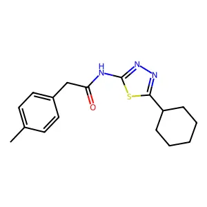 N-(5-cyclohexyl-1,3,4-thiadiazol-2-yl)-2-(4-methylphenyl)acetamide structure
