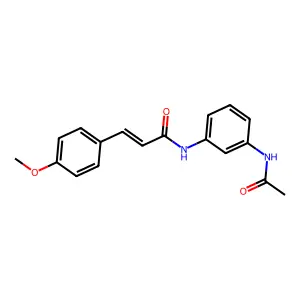 (E)-N-(3-acetamidophenyl)-3-(4-methoxyphenyl)prop-2-enamide structure
