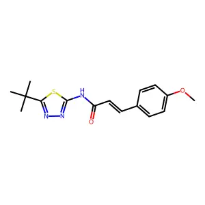(E)-N-(5-tert-butyl-1,3,4-thiadiazol-2-yl)-3-(4-methoxyphenyl)prop-2-enamide structure