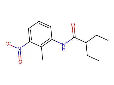 2-ethyl-N-(2-methyl-3-nitrophenyl)butanamide structure