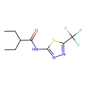 2-ethyl-N-[5-(trifluoromethyl)-1,3,4-thiadiazol-2-yl]butanamide structure