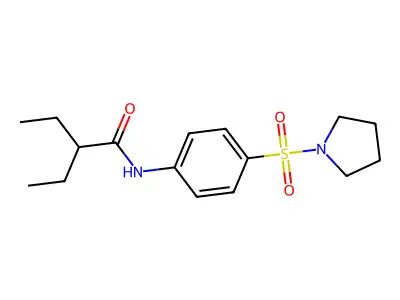 2-ethyl-N-(4-pyrrolidin-1-ylsulfonylphenyl)butanamide structure